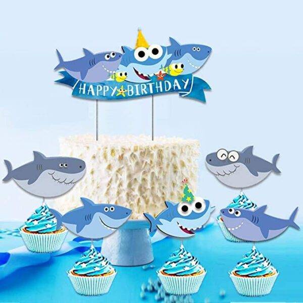 Topper para cupcake Tubarão