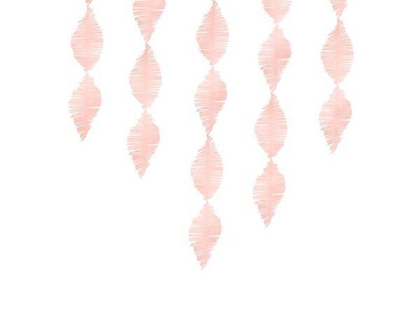 Guirlanda de franja de papel crepe, rosa claro, 3 m