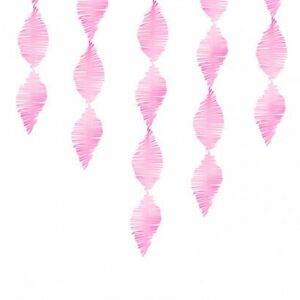 Guirlanda de franja de papel crepe, rosa, 3 m