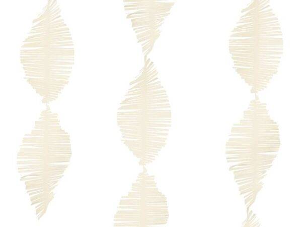 Guirlanda de franja de papel crepe, creme claro, 3 m