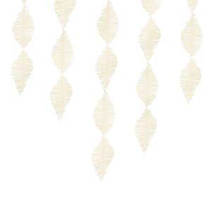 Guirlanda de franja de papel crepe, creme claro, 3 m
