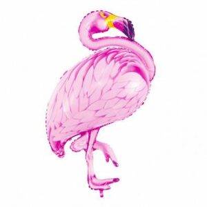 Flamingo em folha de balão, rosa