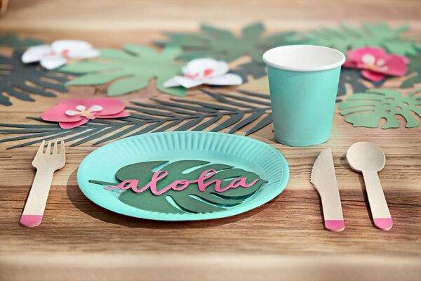 Copos Aloha, turquesa, 180 ml