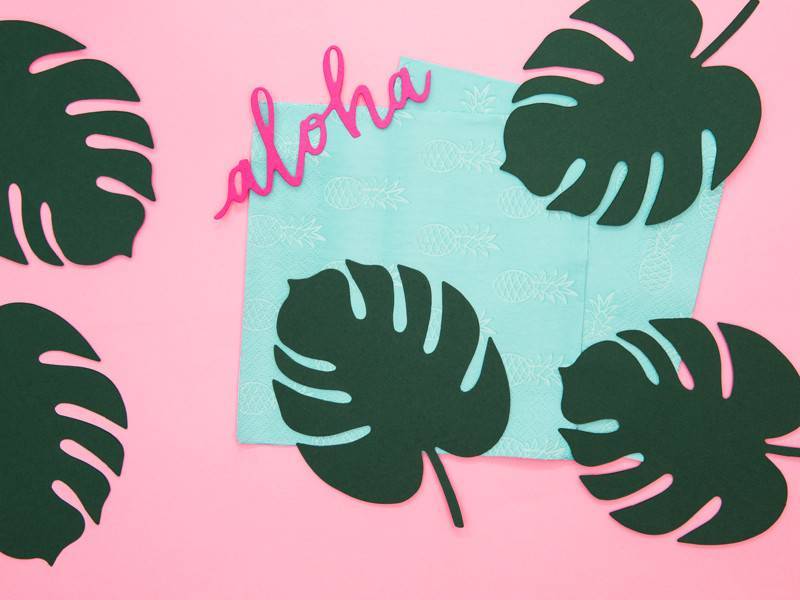 Cartões de lugar Aloha - Monstera