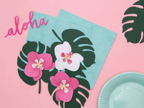 Decorações de papel Aloha - Orquídeas