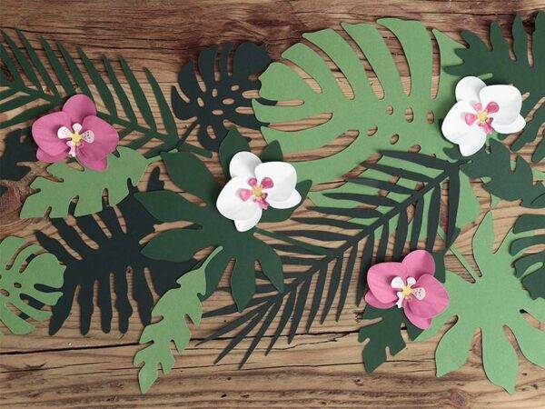Decorações de papel Aloha - Orquídeas