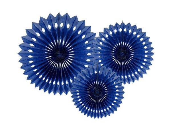Leque de tecido, azul marinho, 20-30 cm