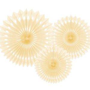 Leque de tecido, creme claro, 20-30 cm