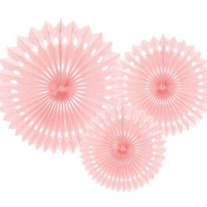 Leque de tecido, rosa claro, 20-30 cm