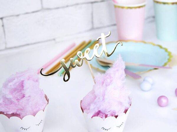 Toppers de cupcake Love, ouro, 13 cm