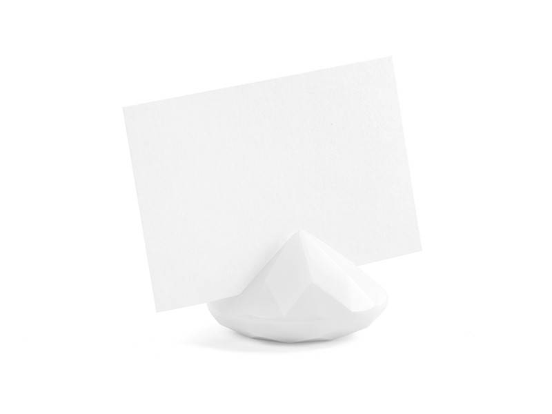 Porta-cartão de diamante, branco, 40 mm