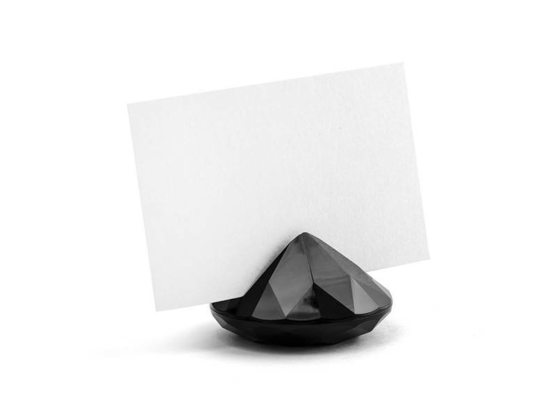 Porta-cartão de diamante, preto, 40 mm
