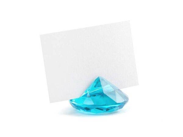 Porta-cartão de diamante, turquesa, 40 mm