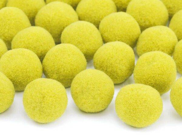 Pompons de pelúcia, amarelo