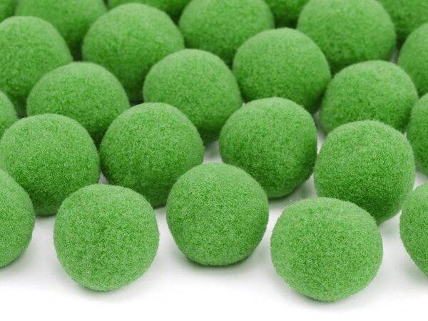 Pompons de pelúcia, verde claro