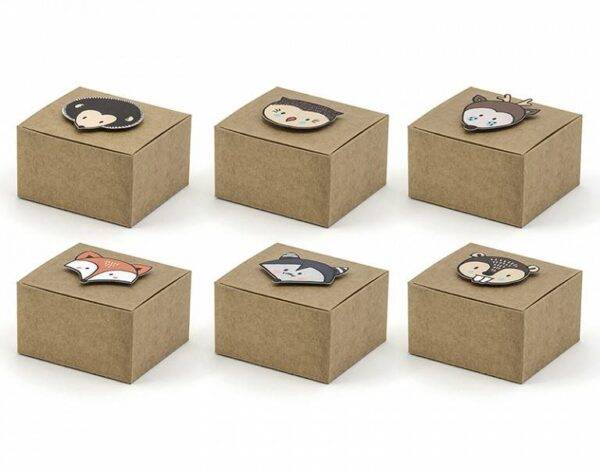 Caixas de floresta, mistura, 6x5,5x3,5cm