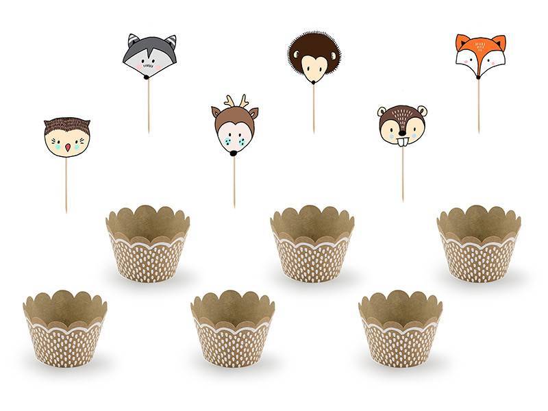 Kit Cupcake Woodland: 1pkt / 6pc.