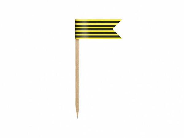 Cupcake Toppers Mini Bandeiras Bee, mix, 7 cm