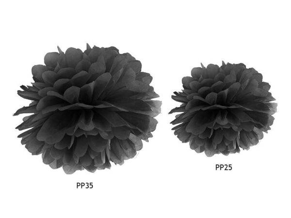 Tissue Pompom, Preto, 35 cm