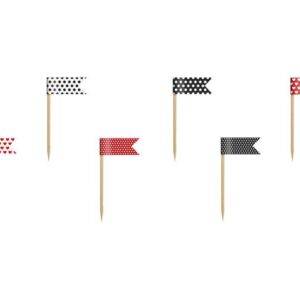 Cupcake Toppers Mini Flags Ladybug, mix, 7 cm