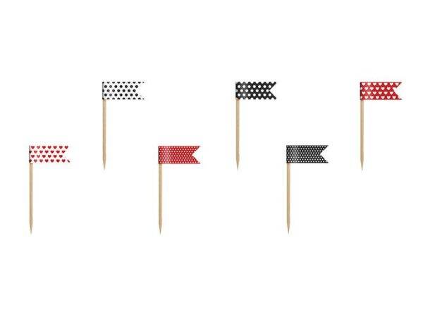 Cupcake Toppers Mini Flags Ladybug, mix, 7 cm