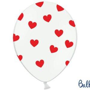 Balões de 30 cm, corações, branco puro pastel