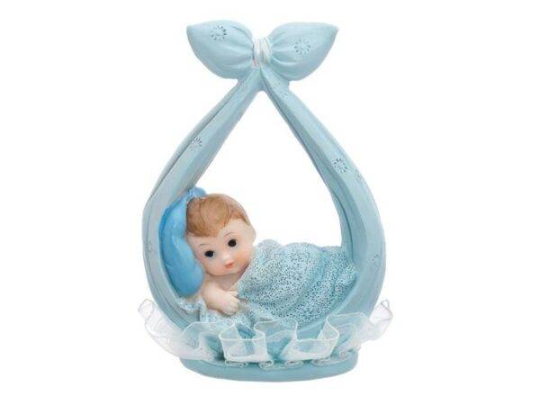 Garoto estatueta em um lenço, azul, 11 cm