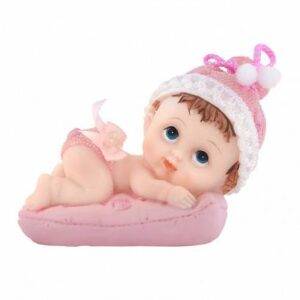Estatuetas de menina com travesseiro, 9 cm