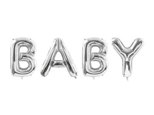 Balão de foil Baby 262x86 cm, prata