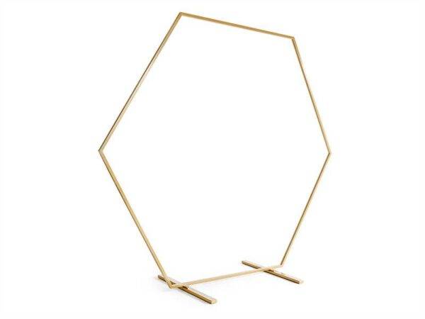 Suporte de pano de fundo hexagonal, ouro, 2 m