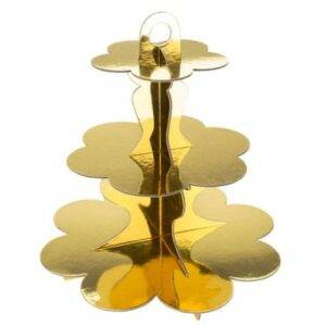 Cupcake Stand 34 cm 3 Andares Dourado Foil