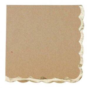 16 Guardanapos 33x33 cm Kraft Rebordo Dourado