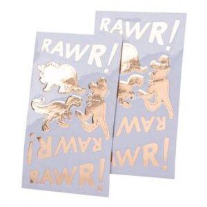 12 Autocolantes Dinossauro Rawr! Dourado 3-8 cm