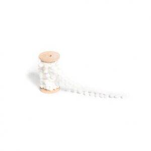 Fita de pompons branco 1.5 cm x 2 m