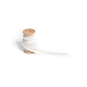 Fita Fringada em Dourado e Branco 1,5 cm x 5 m