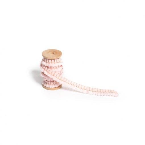 Fita Fringada em Rosa e Dourado 1,5 cm x 5 m