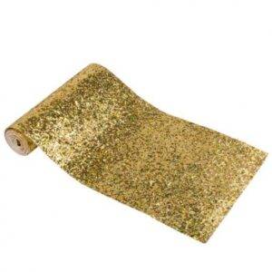 Corredor de Mesa Dourado Brilhante 15 cm x 1,40 m