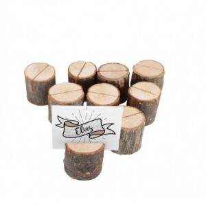 Set 9 Suportes de Marcadores de Mesa em Madeira 3,5x3,2 cm