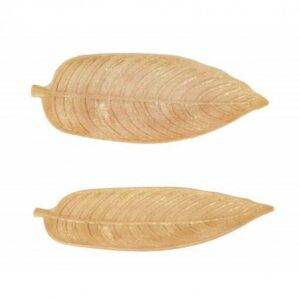 Travessa Tropical Madeira Dourado 45x18x2,5 cm