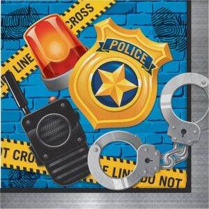 Guardanapos de festa policia 33 cm (16 Unidades)