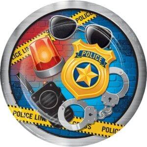 Pratos de festa polícia 23 cm (8 Unidades)