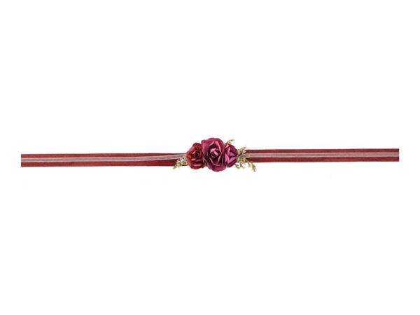 Flor no pulso, vermelho escuro