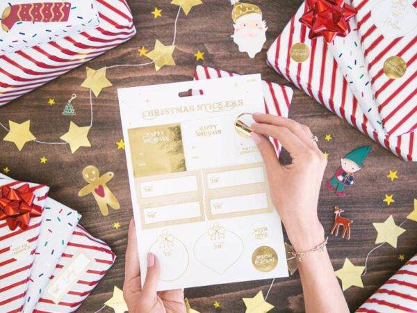 Adesivos de natal, ouro