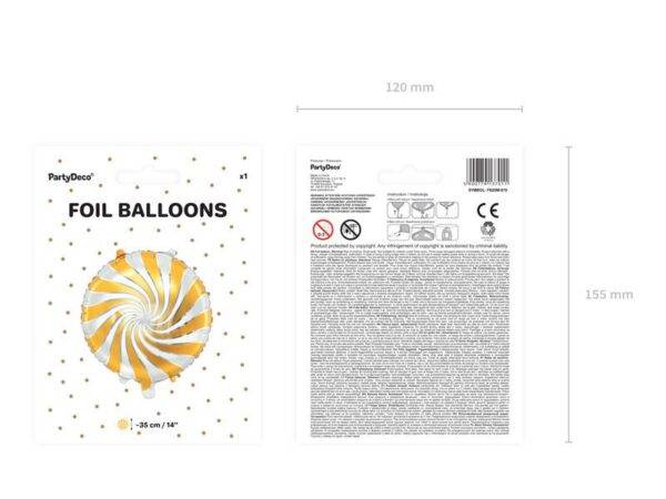 Balão de foil Candy, 35 cm, ouro