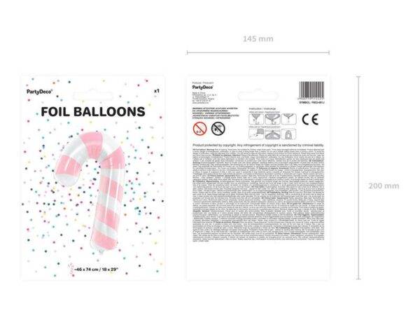 Balão de foil bastão de doces, 50x82 cm, rosa