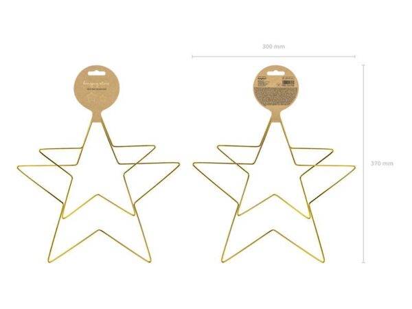Decorações de metal suspensas Estrelas, mix (2 unid)