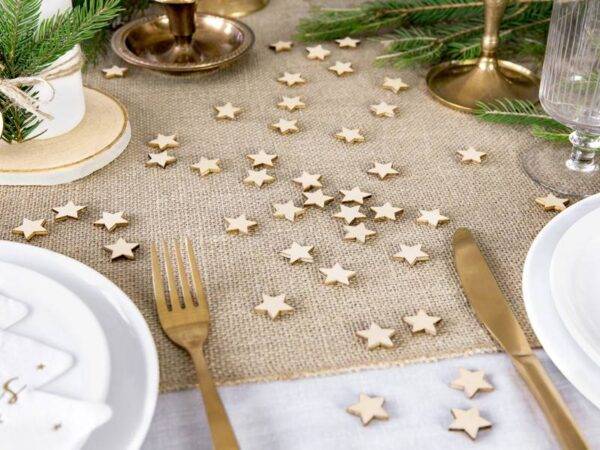Estrelas de confete de madeira, 2x2 cm