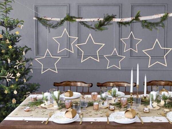 Corredor de mesa de juta Feliz Natal, branco, 50x250 cm