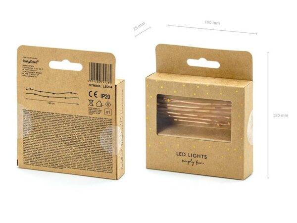 Luzes decorativas LED, cobre, 1,90 m