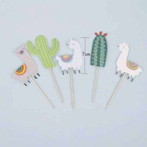 5 Cake Toppers Llama
